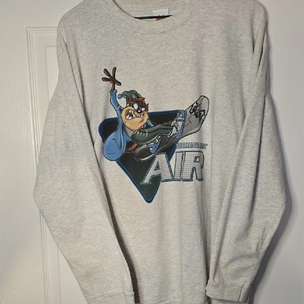 Vtg 90s Looney Tunes Mens XL Tazmanian Devil Snowboard Air‎ Long Sleeve T-S
